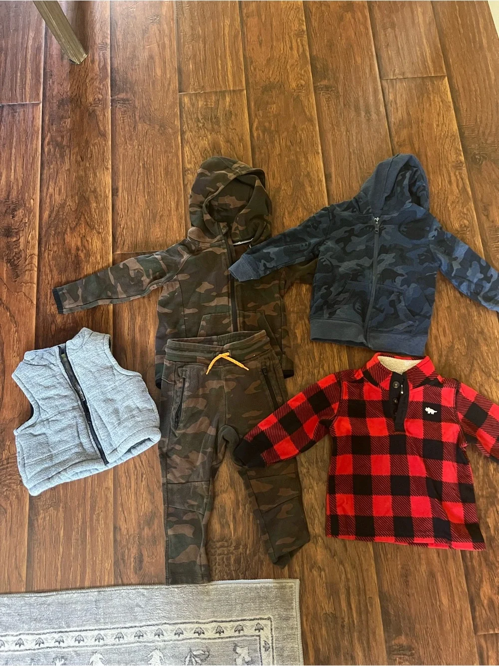 GAP Red and Black Plaid Button-Down Shirt for Kids